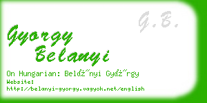 gyorgy belanyi business card